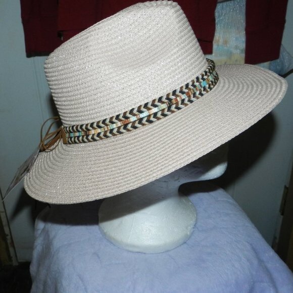 Lulla Collection Women's Woven Braided Rainbow Trim Hat NWT/🆕Ships Fast💨⚡🚚 - Picture 4 of 13